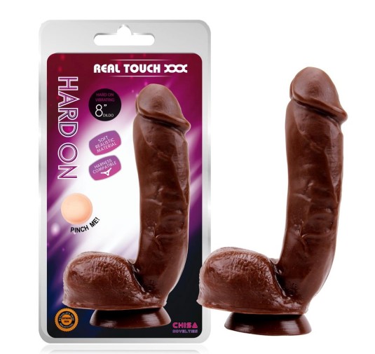 Duże dildo gruby członek przyssawka jądra sex 22cm